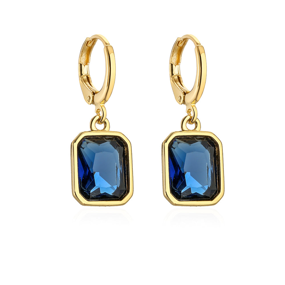 1 Pair Fashion Geometric Plating Copper Zircon 18k Gold Plated Earrings