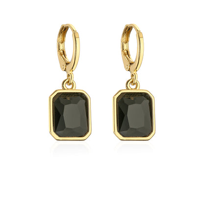 1 Pair Fashion Geometric Plating Copper Zircon 18k Gold Plated Earrings