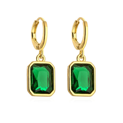 1 Pair Fashion Geometric Plating Copper Zircon 18k Gold Plated Earrings