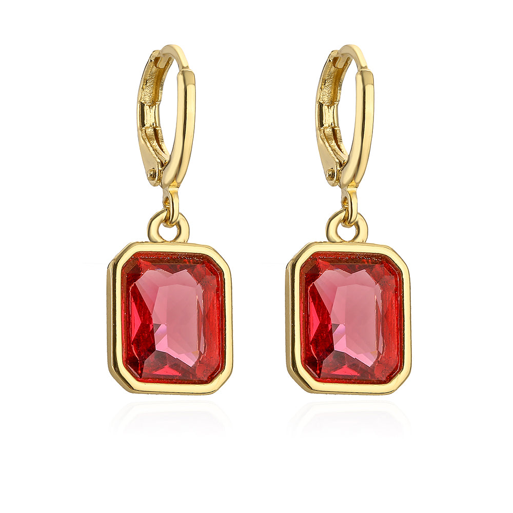 1 Pair Fashion Geometric Plating Copper Zircon 18k Gold Plated Earrings