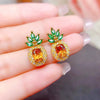 1 Piece 1 Pair Fashion Fruit Copper Plating Zircon Women's Rings Earrings Necklace