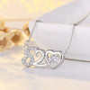 Fashion Number Heart Shape Copper Plating Zircon Pendant Necklace