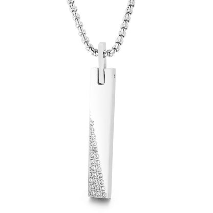 Fashion Geometric Titanium Steel Inlay Artificial Diamond Pendant Necklace 1 Piece