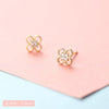 Lady Crown Bow Knot Sterling Silver Plating Inlay Zircon Ear Studs 1 Pair