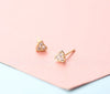 Lady Crown Bow Knot Sterling Silver Plating Inlay Zircon Ear Studs 1 Pair