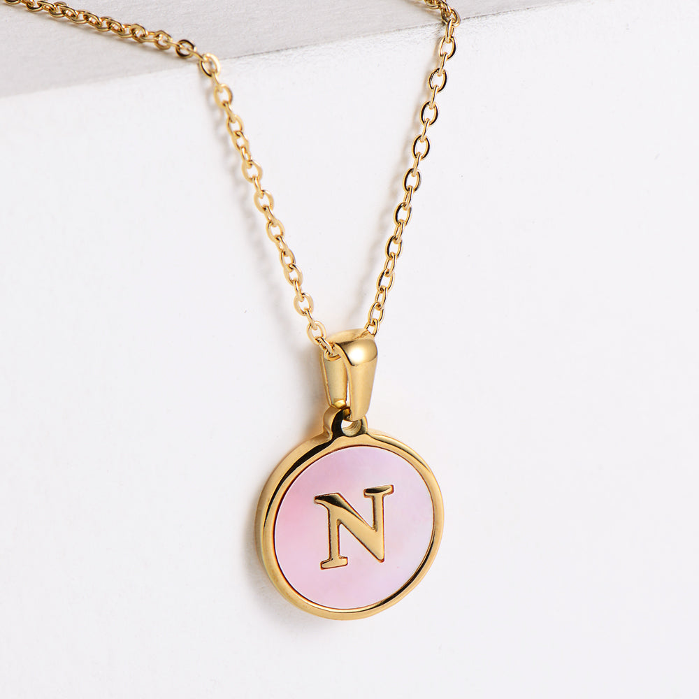 Fashion Letter Titanium Steel Plating Pendant Necklace