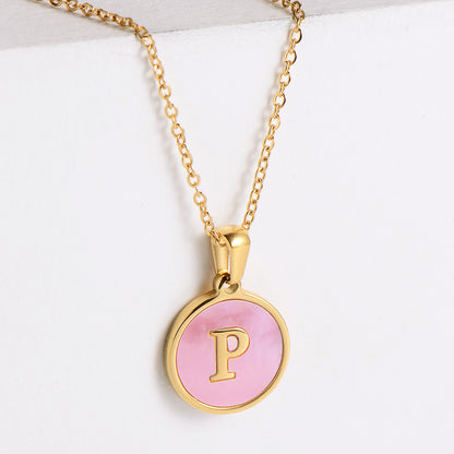 Fashion Letter Titanium Steel Plating Pendant Necklace