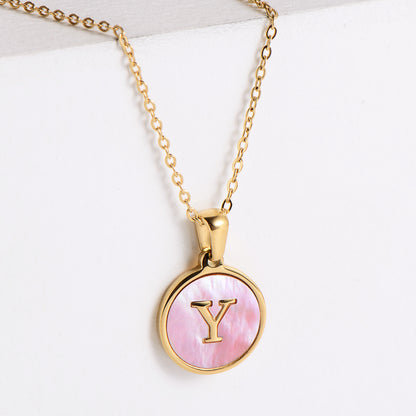 Fashion Letter Titanium Steel Plating Pendant Necklace