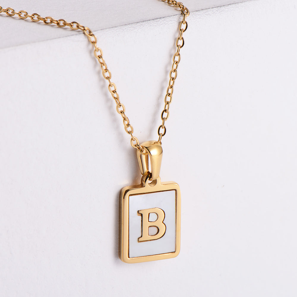 Simple Style Letter Titanium Steel Plating Pendant Necklace