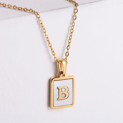 Simple Style Letter Titanium Steel Plating Pendant Necklace