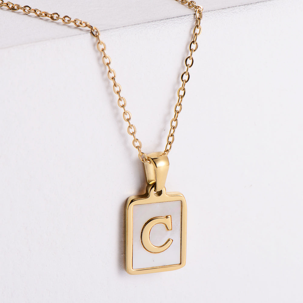 Simple Style Letter Titanium Steel Plating Pendant Necklace