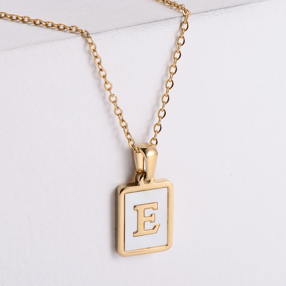 Simple Style Letter Titanium Steel Plating Pendant Necklace