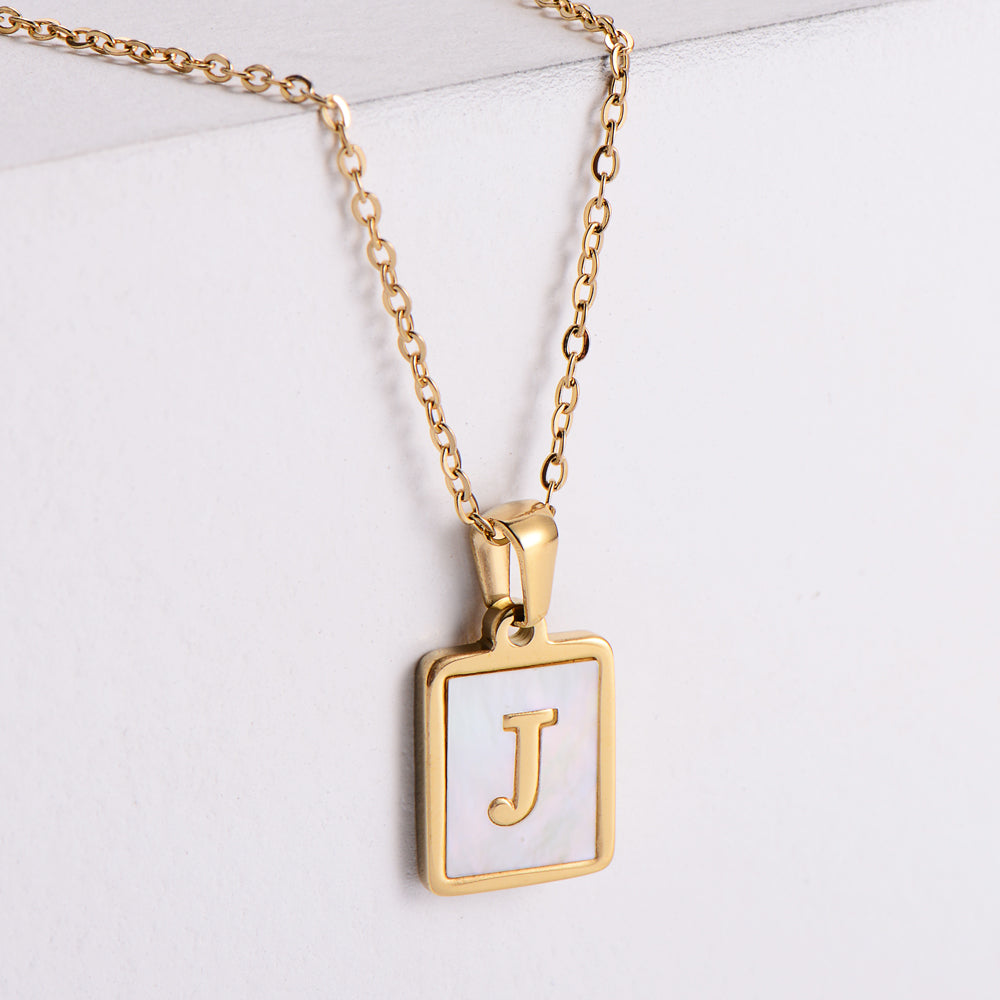 Simple Style Letter Titanium Steel Plating Pendant Necklace