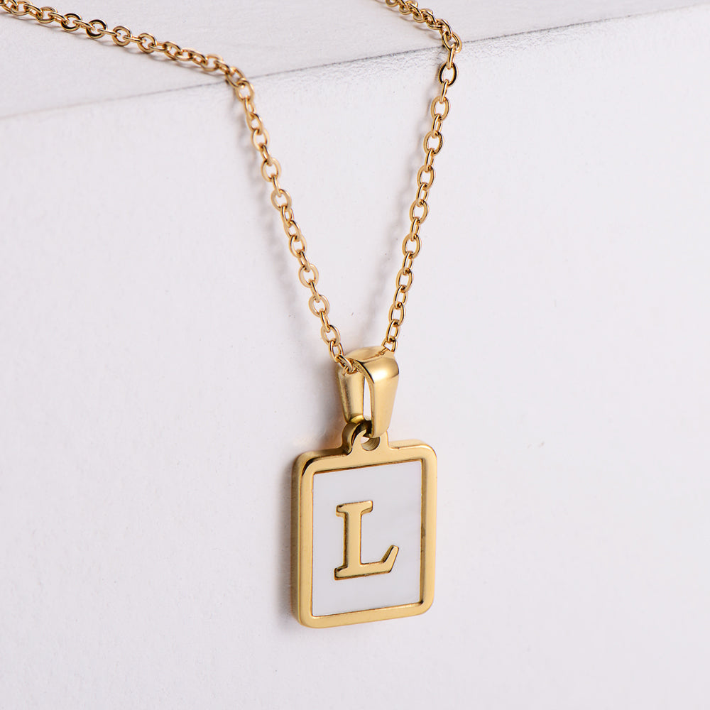 Simple Style Letter Titanium Steel Plating Pendant Necklace