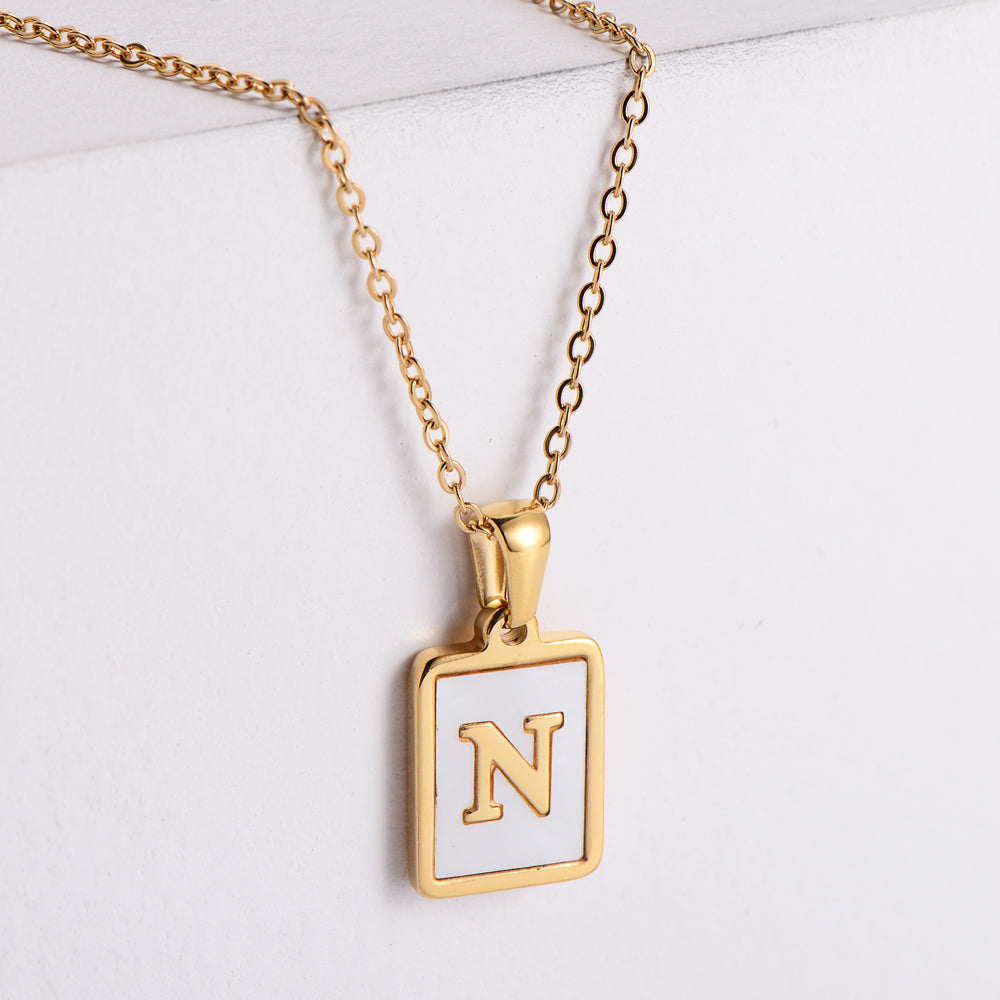 Simple Style Letter Titanium Steel Plating Pendant Necklace