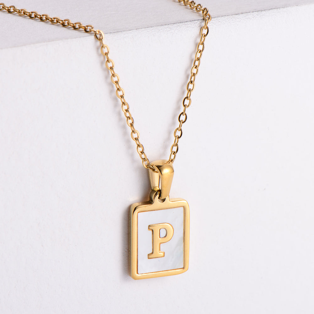 Simple Style Letter Titanium Steel Plating Pendant Necklace