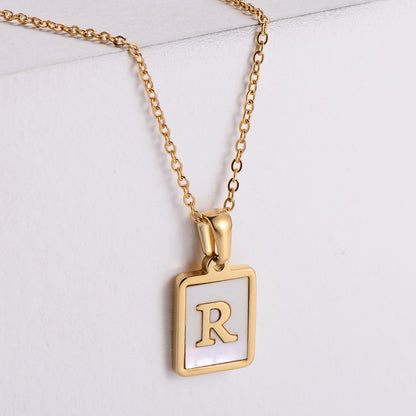 Simple Style Letter Titanium Steel Plating Pendant Necklace