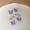 Fashion Butterfly Bow Knot Copper Inlaid Zircon Artificial Pearls Earrings 1 Pair