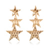 1 Pair Simple Style Square Star Metal Side Stripe Women's Drop Earrings