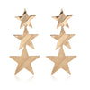 1 Pair Simple Style Square Star Metal Side Stripe Women's Drop Earrings