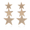 1 Pair Simple Style Square Star Metal Side Stripe Women's Drop Earrings