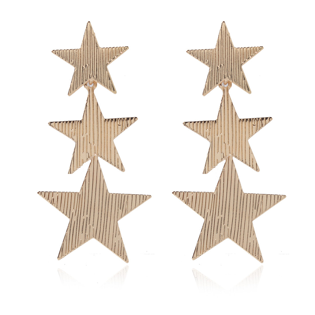 1 Pair Simple Style Square Star Metal Side Stripe Women's Drop Earrings