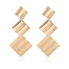 1 Pair Simple Style Square Star Metal Side Stripe Women's Drop Earrings