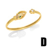 1 Piece Fashion Leopard Head Copper Plating Zircon Bangle