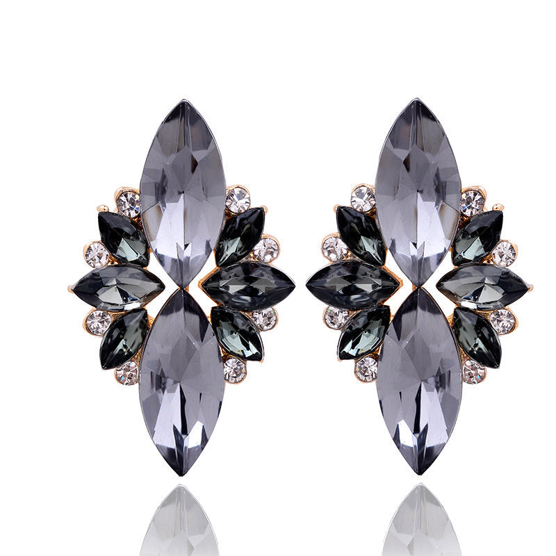 1 Pair Glam Geometric Alloy Plating Artificial Crystal Resin Women's Drop Earrings