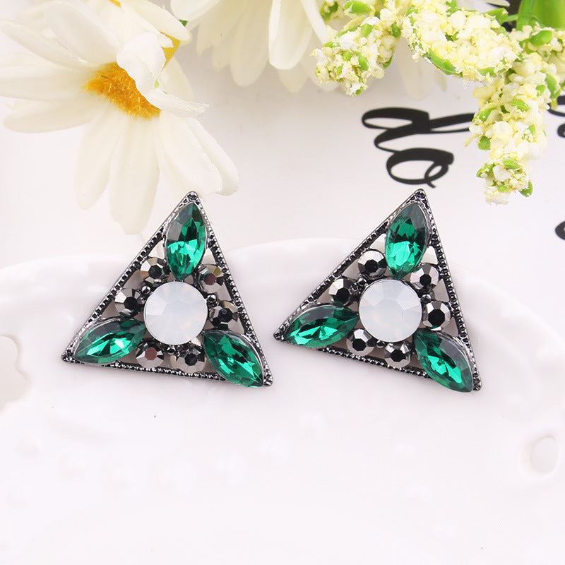 1 Pair Retro Geometric Alloy Plating Rhinestones Women's Drop Earrings