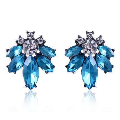 1 Pair Fashion Water Droplets Alloy Inlay Rhinestones Women's Earrings Ear Studs