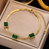 Fashion Geometric Titanium Steel Plating Inlay Zircon Bracelets