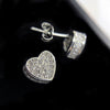 1 Pair Lady Heart Shape Copper Inlay Zircon Ear Studs