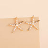 1 Pair Simple Style Starfish Alloy Inlay Pearl Women's Earrings