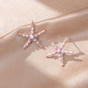 1 Pair Simple Style Starfish Alloy Inlay Pearl Women's Earrings