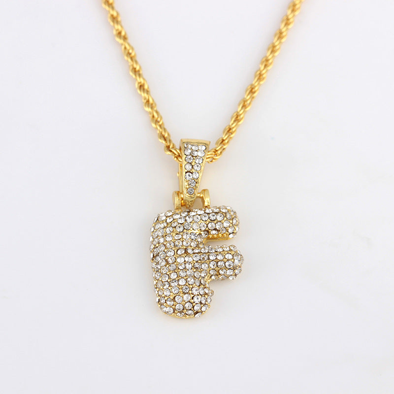 1 Piece Fashion Letter Alloy Inlay Rhinestones Unisex Necklace