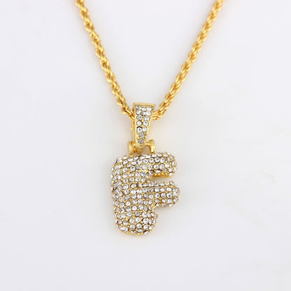 1 Piece Fashion Letter Alloy Inlay Rhinestones Unisex Necklace