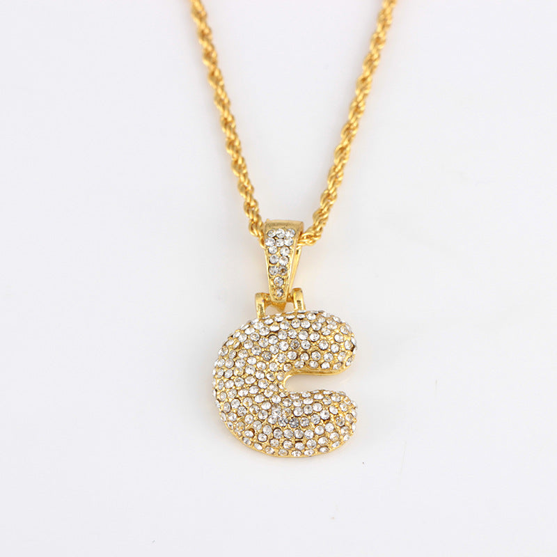 1 Piece Fashion Letter Alloy Inlay Rhinestones Unisex Necklace