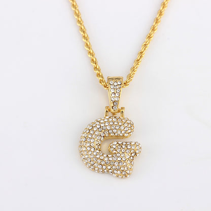 1 Piece Fashion Letter Alloy Inlay Rhinestones Unisex Necklace