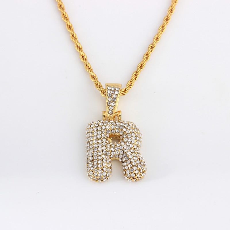 1 Piece Fashion Letter Alloy Inlay Rhinestones Unisex Necklace