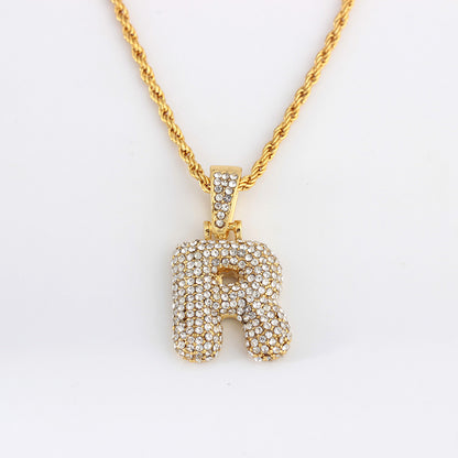 1 Piece Fashion Letter Alloy Inlay Rhinestones Unisex Necklace