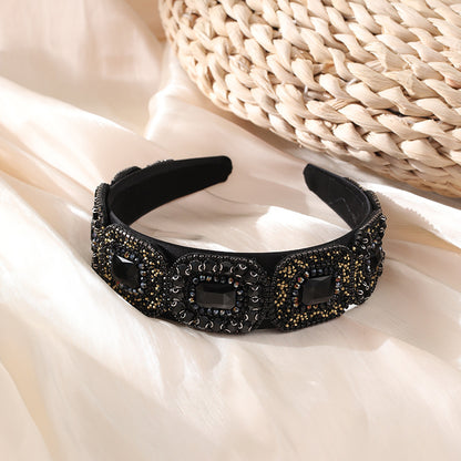 Fashion Geometric Cloth Inlay Crystal Rhinestones Hair Band 1 Piece