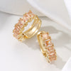 1 Pair Fashion Geometric Copper Inlaid Zircon Earrings