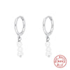 1 Pair Fashion Geometric Sterling Silver Inlay Pearl Zircon Drop Earrings