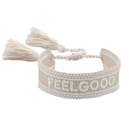 Fashion Letter Polyester Cotton Embroidery Braid Unisex Bracelets