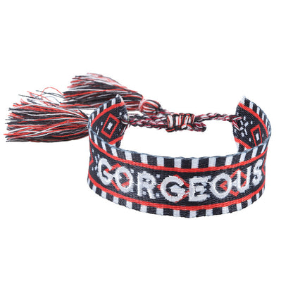 Fashion Letter Polyester Cotton Embroidery Braid Unisex Bracelets