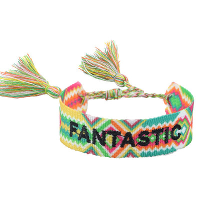 Fashion Letter Polyester Cotton Embroidery Braid Unisex Bracelets