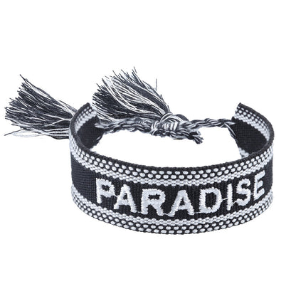 Fashion Letter Polyester Cotton Embroidery Braid Unisex Bracelets