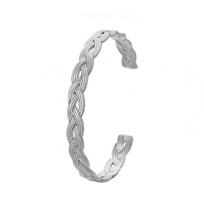 1 Piece Simple Style Square Leaves Heart Shape Titanium Steel Plating Hollow Out Bangle