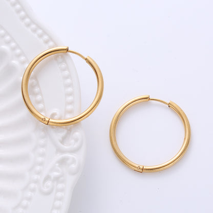 1 Pair Casual Classic Style Commute Hexagon Quadrilateral Circle Stainless Steel Plating Metal Earrings